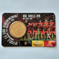 2018.  Бельгия.  2,5 евро. XXI Чемпионат Мира 2018. Россия. /Красные дьяволы/.