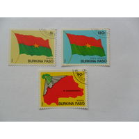 Буркина-Фасо, флаг, карта