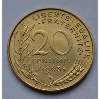 Франция, 20 сантимов 1963 г.