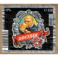Этикетка пива Breznak Чехия б/у Ф915