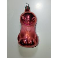 Ёлочная игрушка  - Лисичка . СССР  . Стекло .