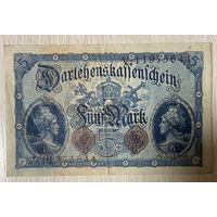 Банкнота 5 марок 1914 год. Германская империя.