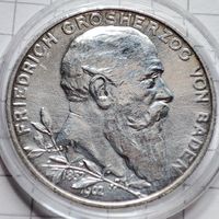 2 марки Баден 1902 .50- летие правления Фридриха 1 .Зеркальная !!!