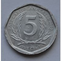 Восточные Карибы, 5 центов 2010 г.
