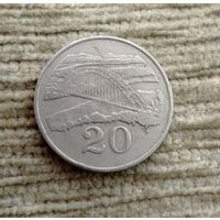 Werty71 Зимбабве 20 центов 1980 Мост