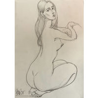 "Обнаженная модель!" набросок а3