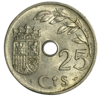 Испания 25 сентимо, 1937
