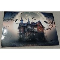 Посткроссинг. Открытка из Германии: дом привидений  (10х15). Прошла почту. Художественные марки, чёткий штемпель.