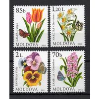 Молдова 2011. Стандарт. Цветы, бабочки 4 марки (422)