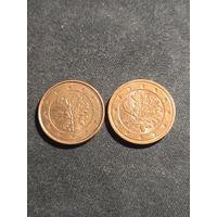 Германия 2 евроцента 2013 F 2018 A