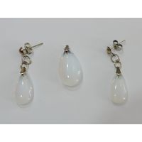 Серьги и кулон "Лунный камень" 70-80-е годы Европа. Размер камня 1.2-2.3 см.