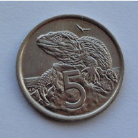 Новая Зеландия 5 центов. 1975 г.