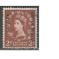 Британское Марокко. Королева Елизавета II. Надпечатка  на Британии. 1952г. Mi#104.