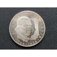 10 марок 250 лет со дня рождения Иоганна Готфрида Гердера G ФРГ Серебро 15,5 грамма 625 пробы! ВОЗМОЖЕН ОБМЕН!