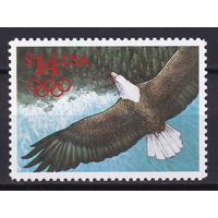 8.Us. США. Марка экспресс почты. Белоголовый орлан. 1991 г. Номинал 14$. Mi.#2168. MNH.