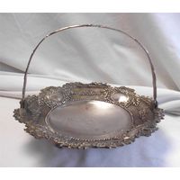 Конфетница Сухарница с ручкой Серебрение