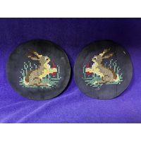 Вышивка заяц с морковкой ссср