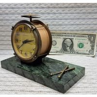 Старт с 1 Рубля !!! Каминные настольные Часы настольные молния барабан СССР рабочие