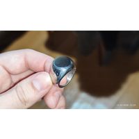 Кольцо печатка из нержавейки размер 19