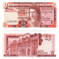 Гибралтар 1 фунт 1988 год  UNC