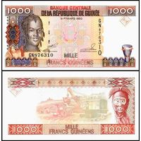 Гвинея 1000 франков образца 1998 года UNC p37 серия КВ