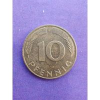 Германия ФРГ 10 пфеннигов 1991 F