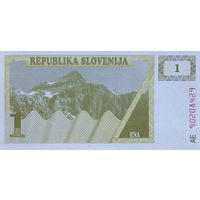 Werty71 Словения 1 толар 1990 UNC банкнота