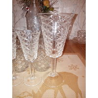 3 РЮМКИ+БОКАЛ ХРУСТАЛЬ