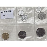 Ватикан 1, 2, 5, 10, 20, 50, 100 лир 1973 г. Годовой набор 7 монет без серебра