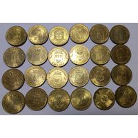 Разные Юбилейные монеты России ГВС. Всего 24 штуки