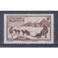 [838] Французские колонии. Сент-Пьер и Микелон 1938. Собачья упряжка.3с. МН