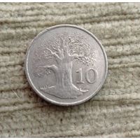Werty71 Зимбабве 10 центов 1999 Баобаб