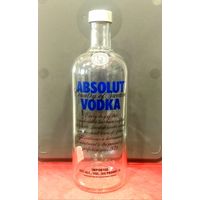 Бутылка от Водки ABSOLUT * АБСОЛЮТ * Швеция * с Пробкой * объём 1 литр * высота 28 см * диаметр 8.5 см * (2)