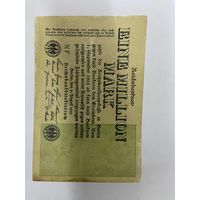 1 миллион марок Германии. Зеленая печать без номера