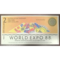 2 доллара Экспо-1988 - Австралия - UNC