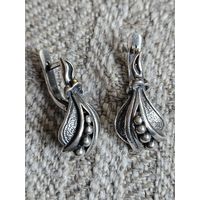 Серьги серебро. Клеймо. Винтаж