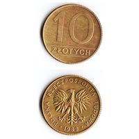 10 злотых Польша 1989 года