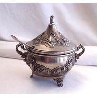 Икорница Сахарница Мельхиор Серебрение
