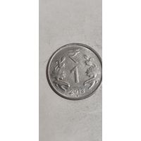 Индия 1 рупе 2013