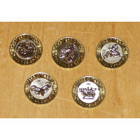 Казахстан 2022 компл. 5 мон. х 100 тенге Сакский стиль UNC