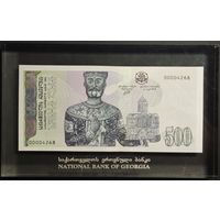 Грузия 500 лари 1995 года. Тип Р-60. В акриловом блоке. Состояние UNC