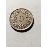 Швейцария 5 раппен 1955