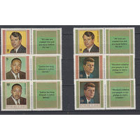 Кеннеди. Гвинея. 1968. 6 марок с купонами. Michel N 506-511 (12,0 е)