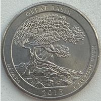 США 25 центов (квотер) 2013 г. P. Национальный парк Грейт-Бейсин. Штат Невада