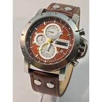 Часы Fossil Хронограф кварц (Miyota). Идут точно! 24 часа. С рубля
