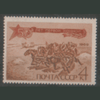 Заг. 3699. 1969. 50 лет Первой Конной армии. Картина "Тачанка". чиСт.