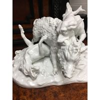 Большая статуэтка  охота на кабана , загнанный верпь