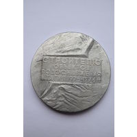 Памятная настольная медаль. "Строителю объектов водоснабжения 1975-1976г.". г. Нижний Тагил. Ретро СССР.