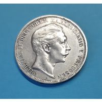 Германия. 1908 год. 3 марки. Вильгельм II. Серебро