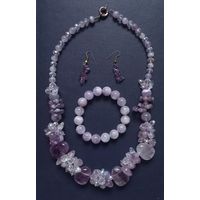 Бусы серьги браслет Аметист бижутерия